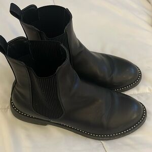 MIA Faux Leather Studded Black Ankle Booties |size 8